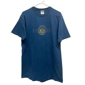 Vintage 90s-Y2K Hawaii Islands Seal Navy Blue Destination T-Shirt // L